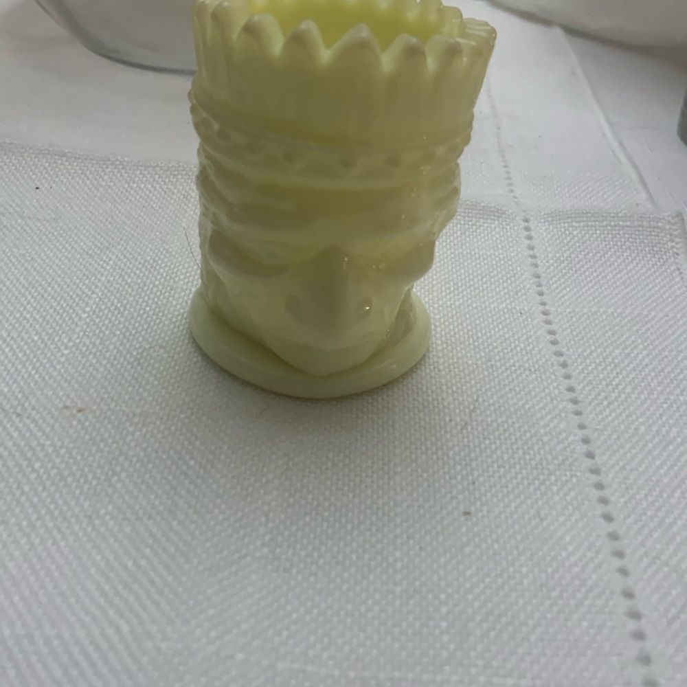 ST CLAIR Summit Glass TOOTHPICK HOLDER Native American INDIAN